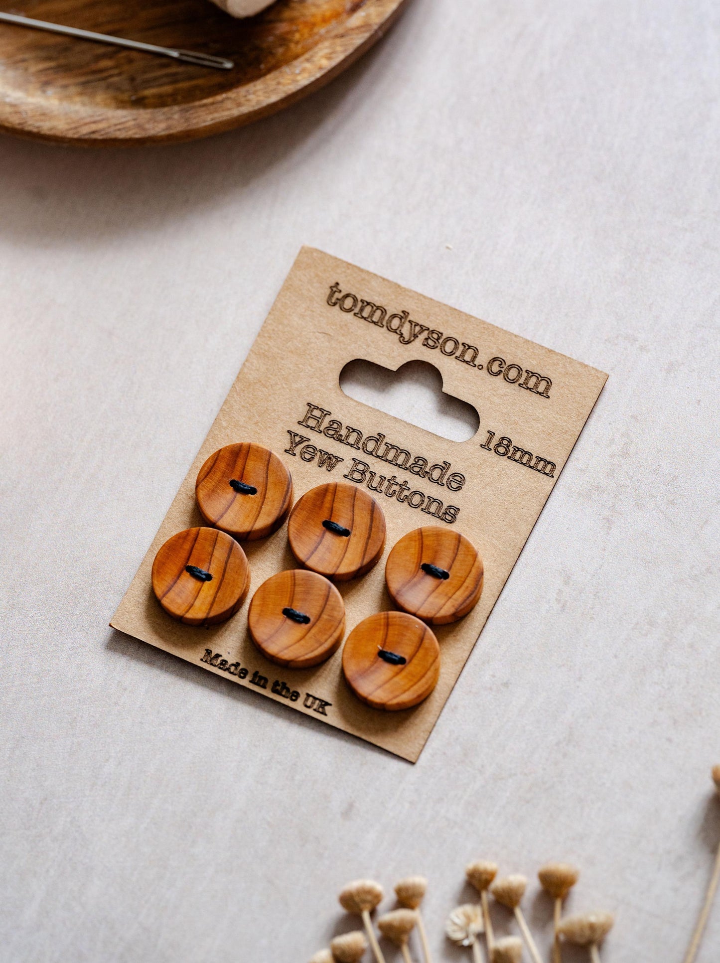 Yew Buttons, Handmade & Full Range of Sizes