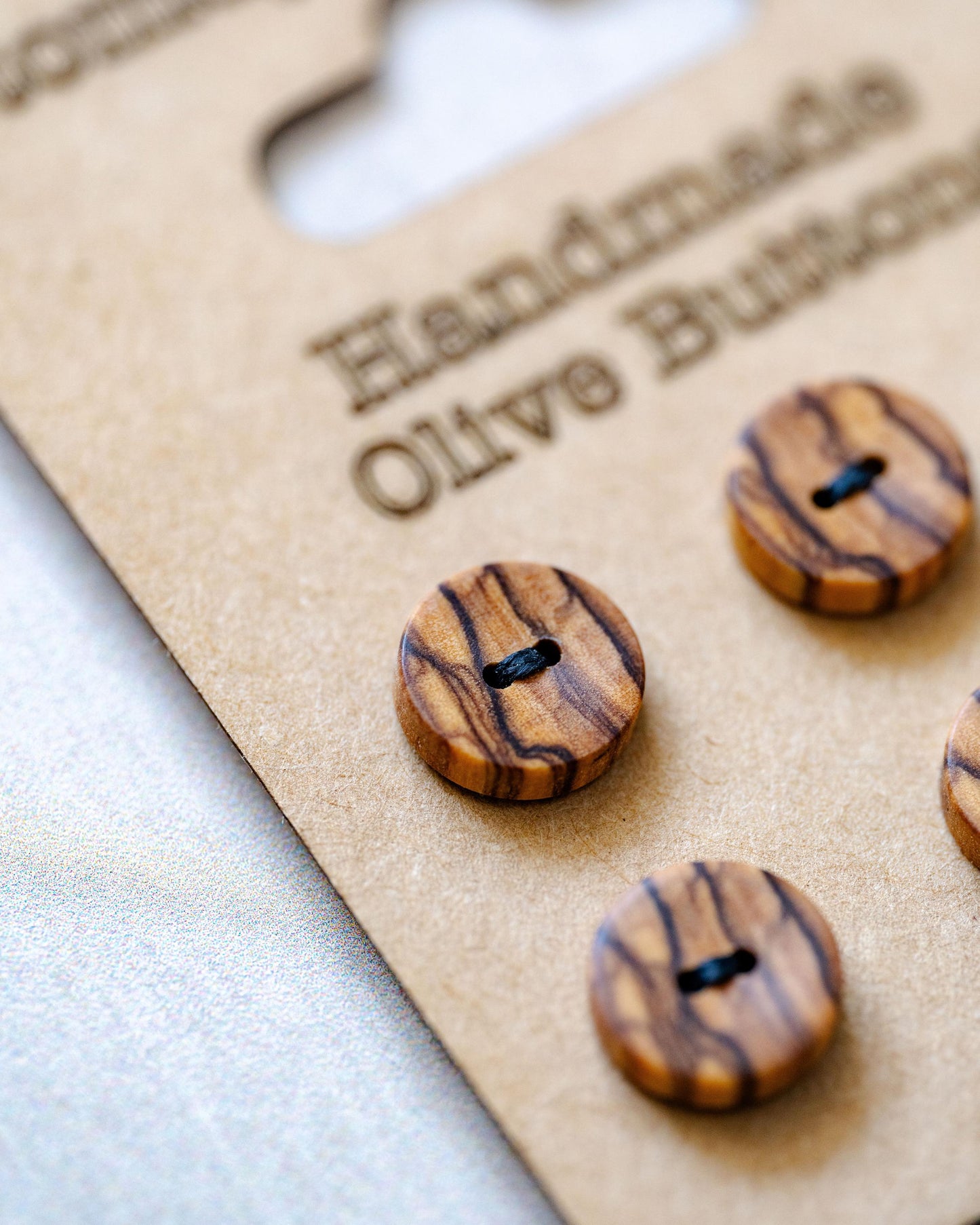 Handmade Olive Wood Buttons, Made in the UK
