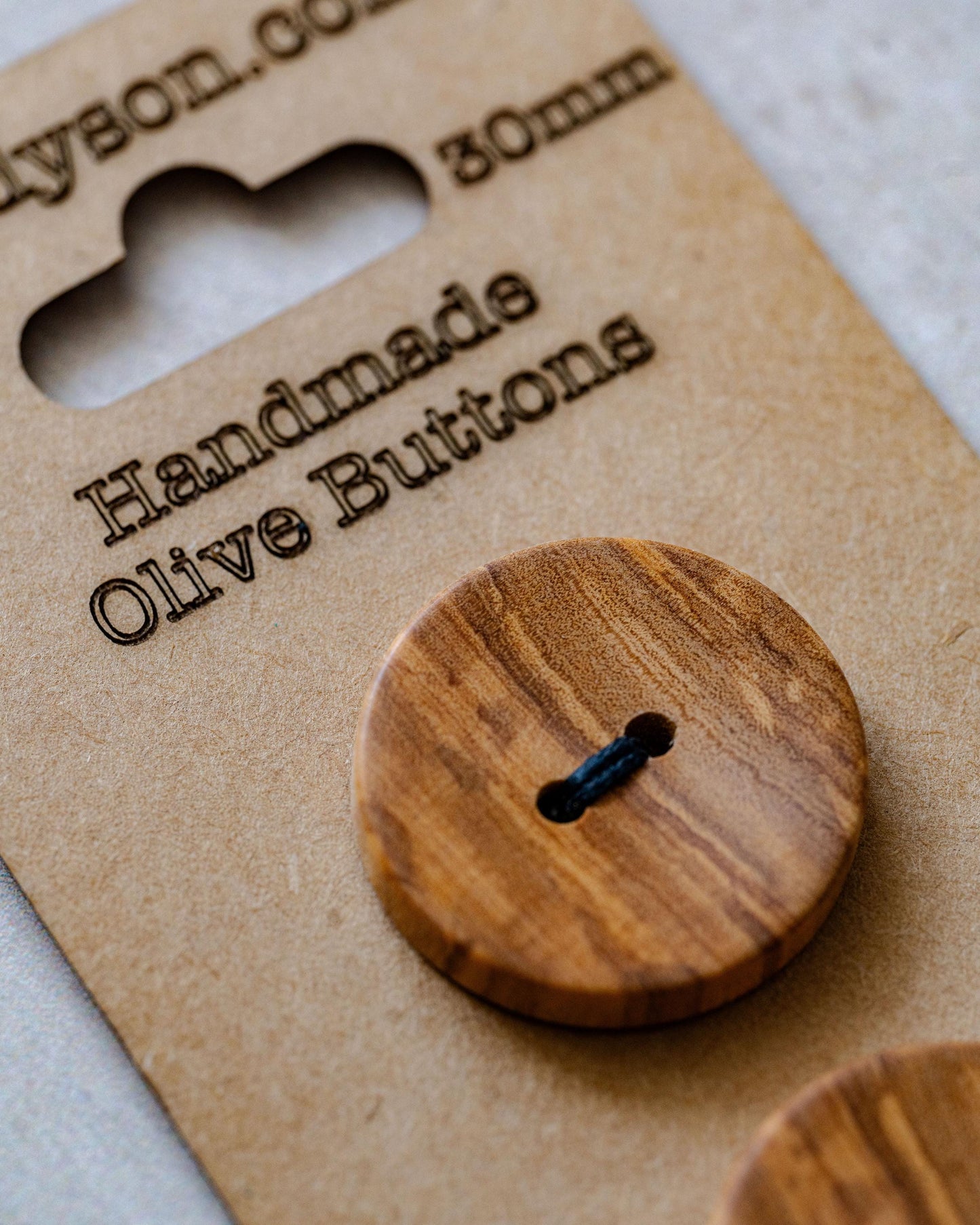 Handmade Olive Wood Buttons, Made in the UK