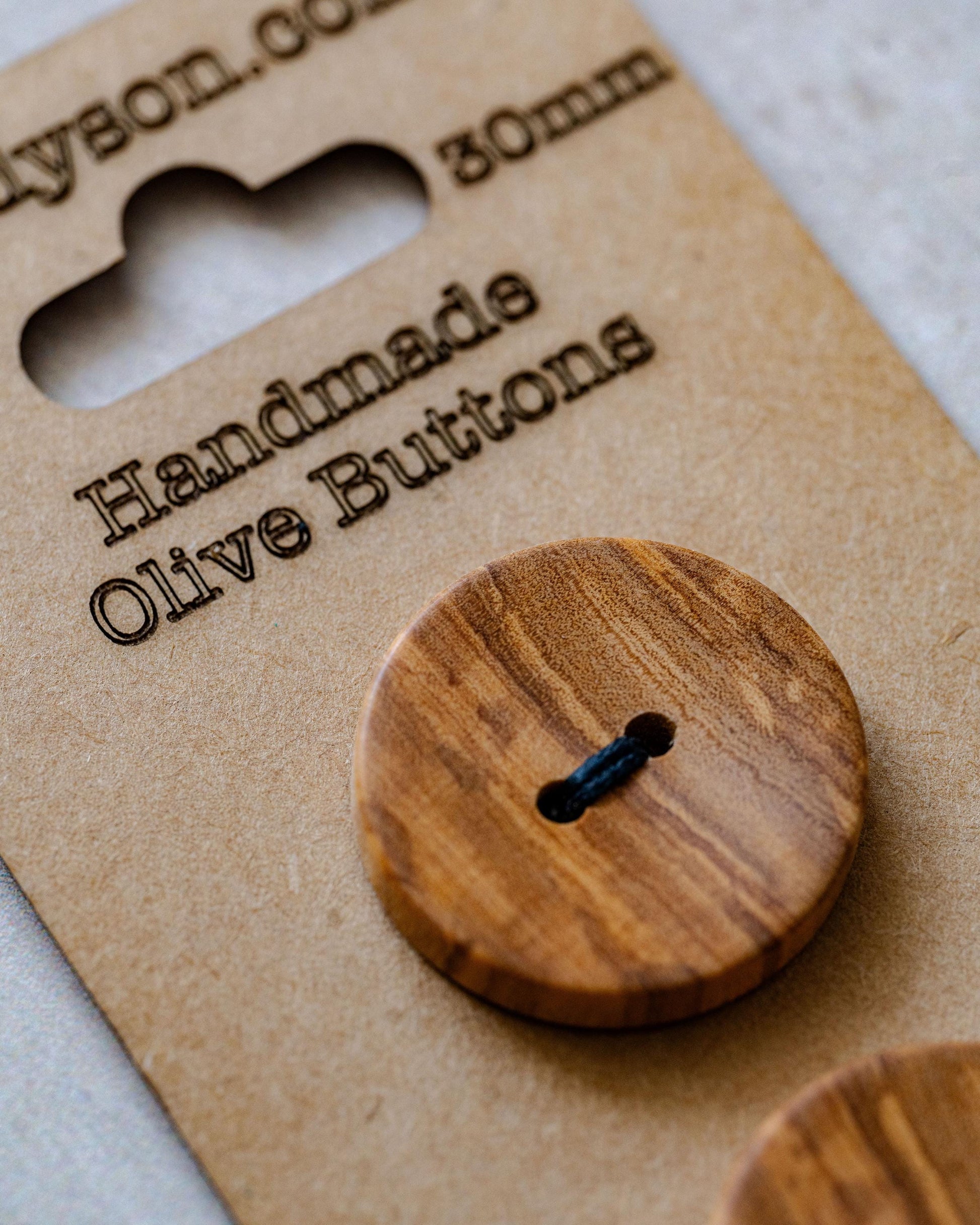 Handmade Olive Wood Buttons, Made in the UK