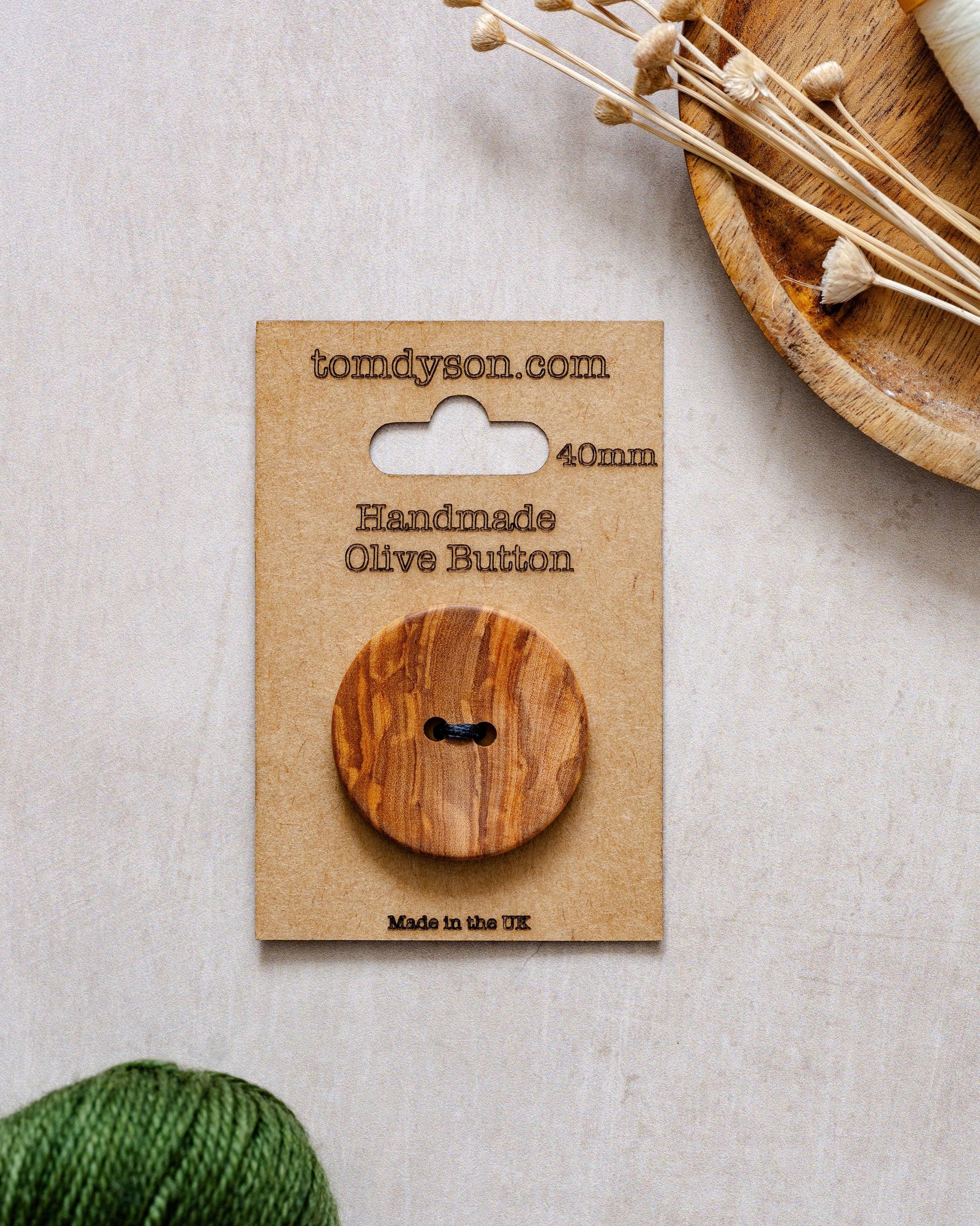 Handmade Olive Wood Buttons, Made in the UK