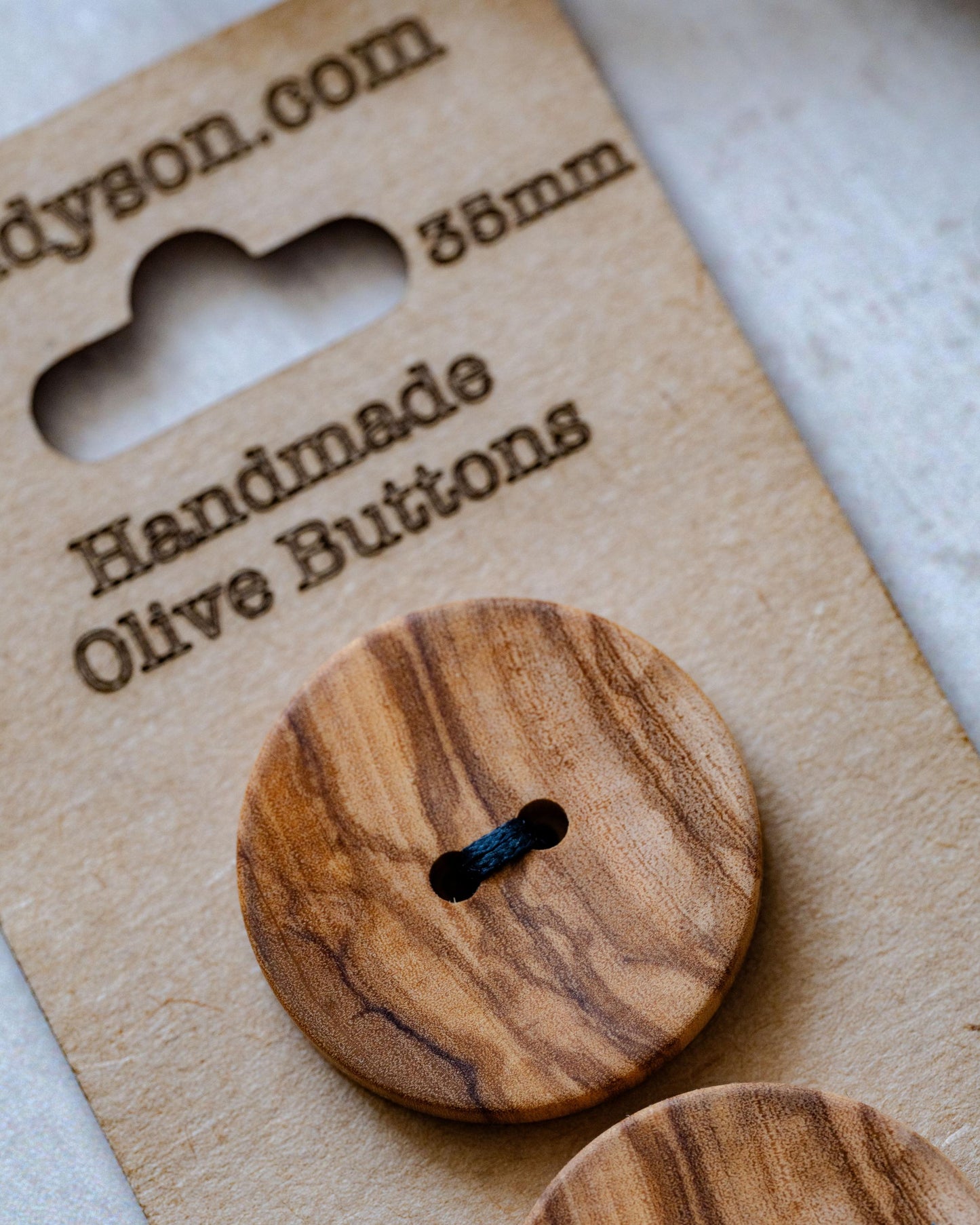 Handmade Olive Wood Buttons, Made in the UK