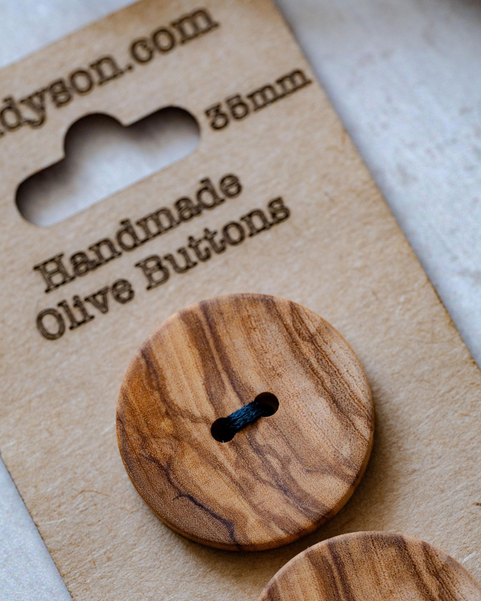 Handmade Olive Wood Buttons, Made in the UK