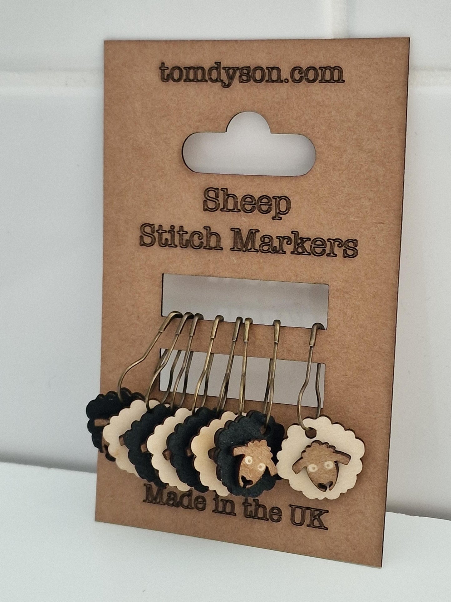 Sheep Stitch Markers: Birch Plywood Knitting Crochet Accessories (Set of 8)