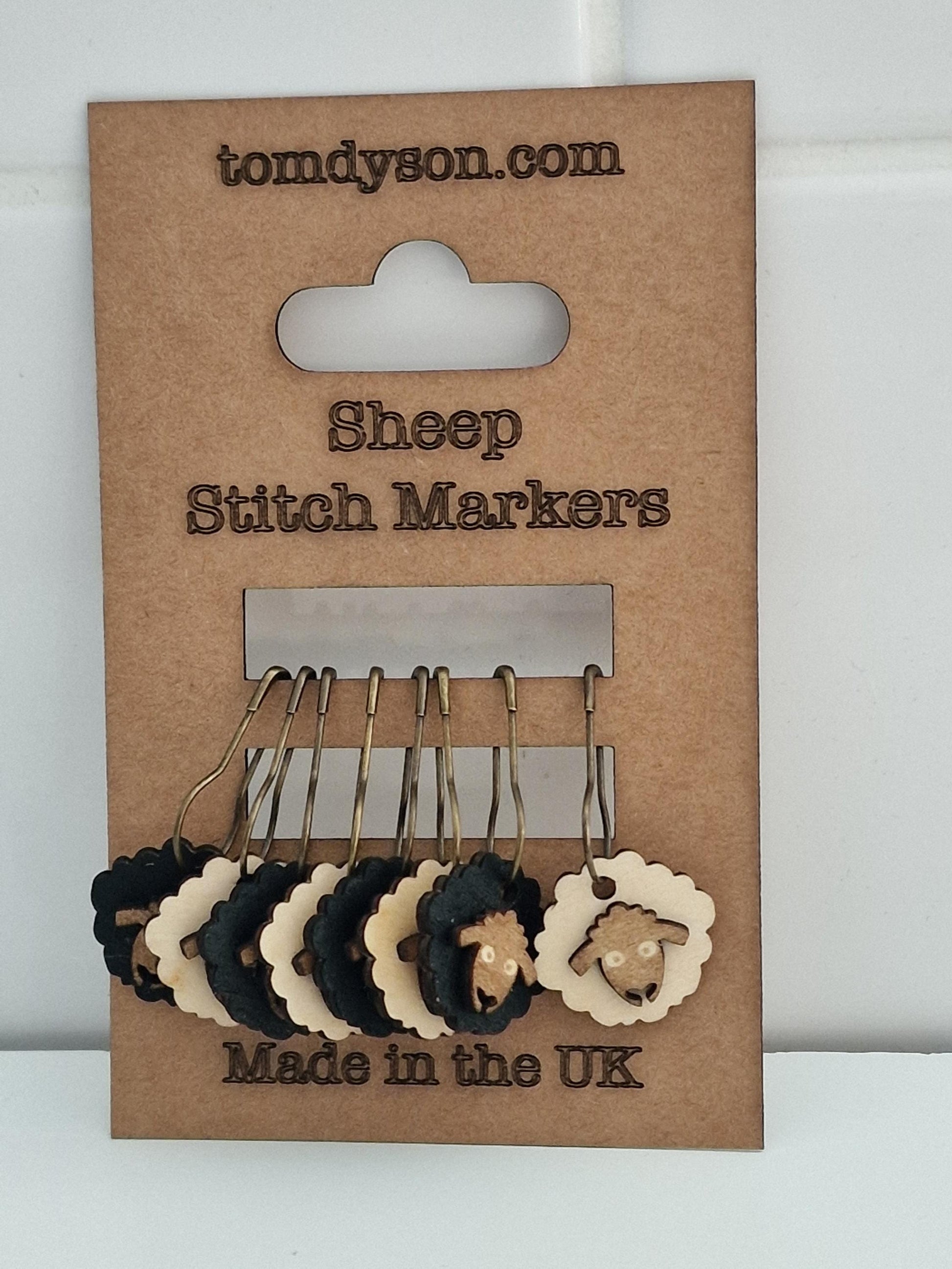 Sheep Stitch Markers: Birch Plywood Knitting Crochet Accessories (Set of 8)