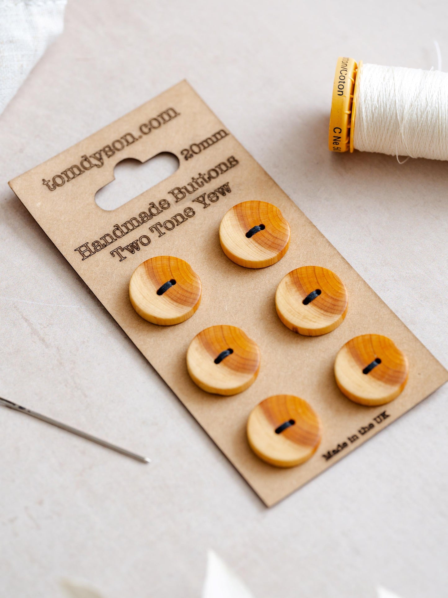 Two Tone Yew Buttons, Handmade & Full Range of Sizes