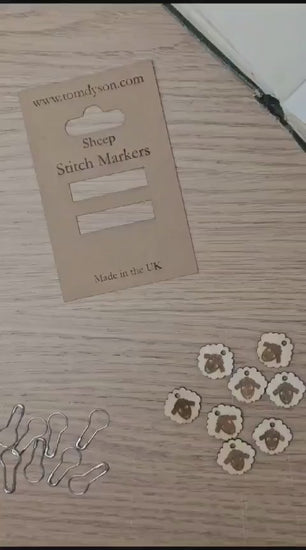 Sheep Stitch Markers: Birch Plywood Knitting Crochet Accessories (Set of 8)