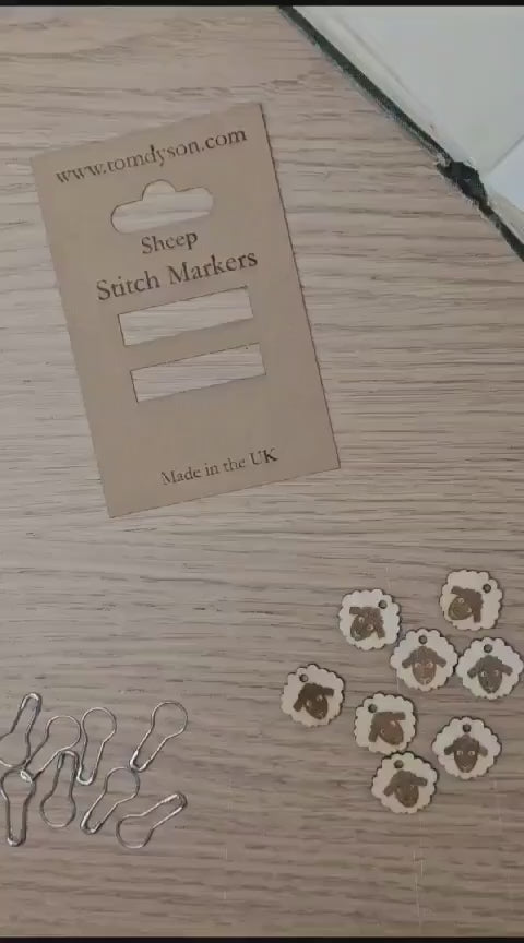 Sheep Stitch Markers: Birch Plywood Knitting Crochet Accessories (Set of 8)